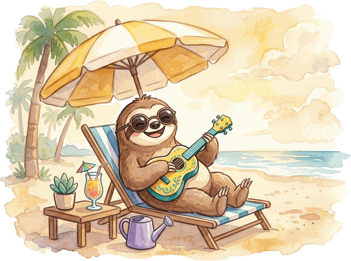 A sloth on holiday
