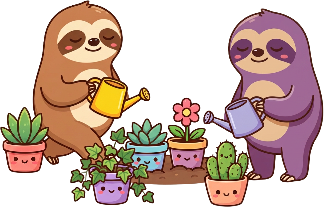 Two sloths keeping a habit together